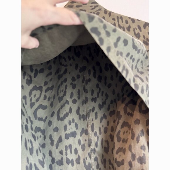 Rails Collin Leopard Print Utility Military Jacket Sz Medium Linen Blend Safari - Picture 5 of 9